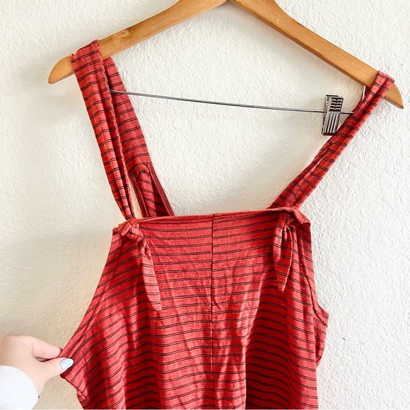 Forever 21 Red Striped Tie Strap Romper Overalls Sz S - Picture 2 of 7
